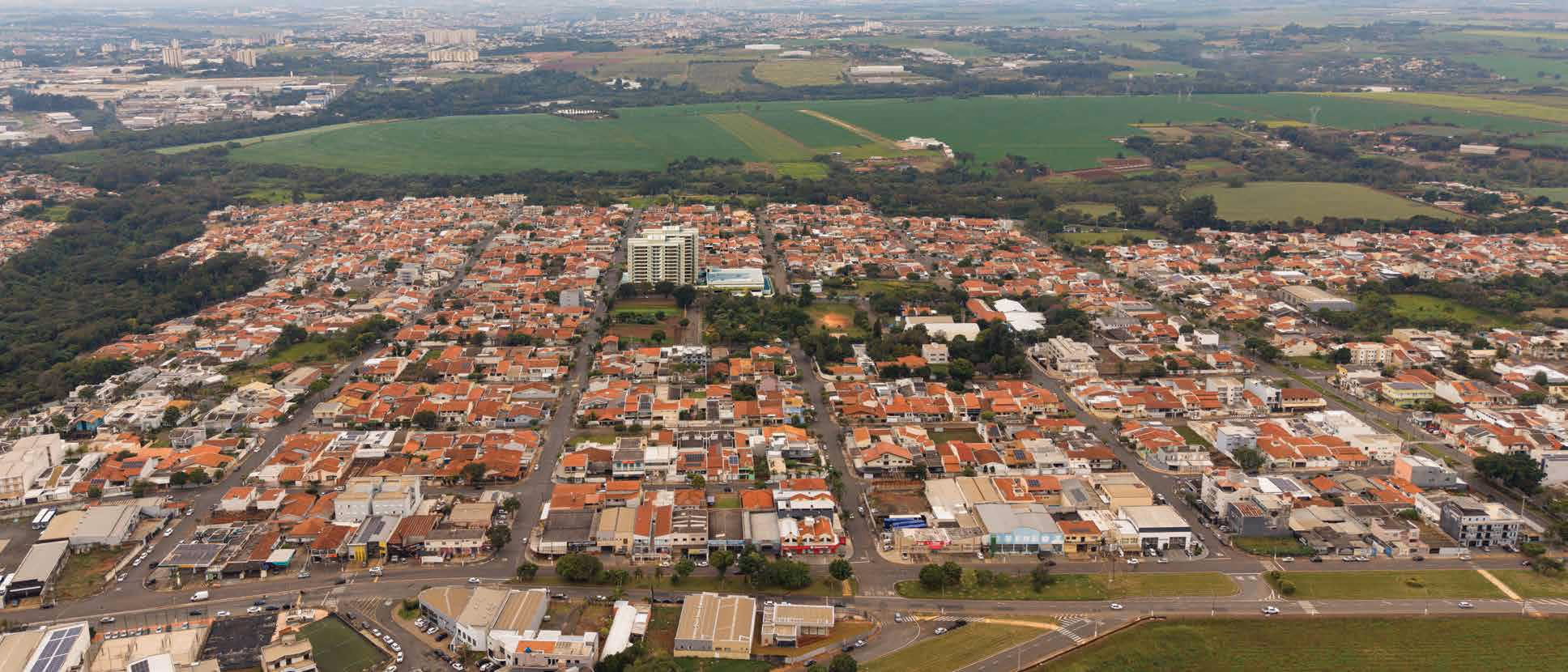 Vista aérea da região do Parque Novo Mundo, em Americana/SP