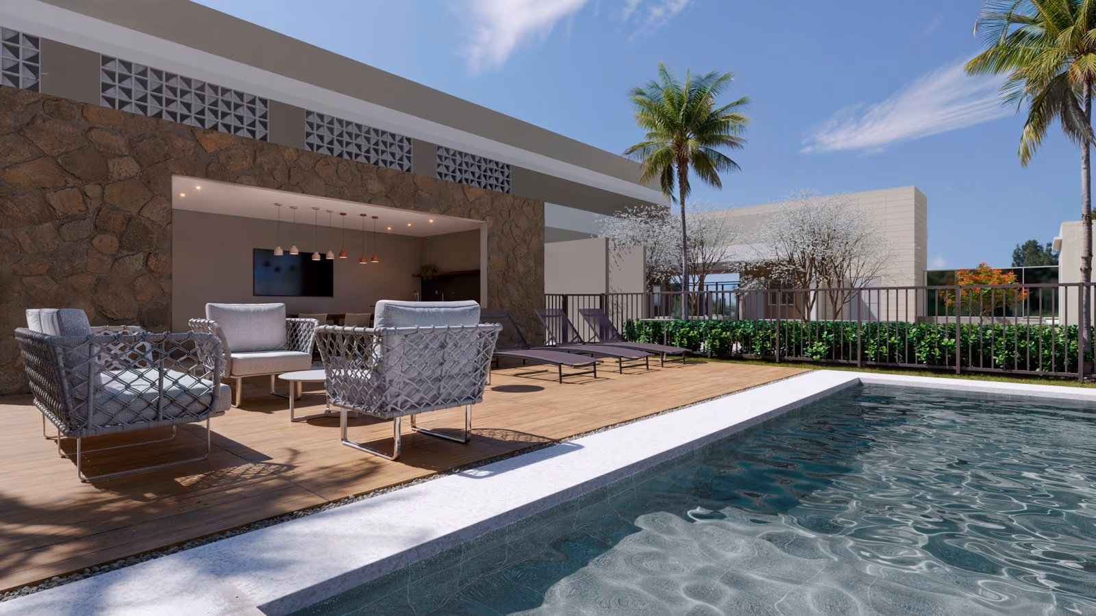 Perspectiva ilustrada — Family lounge no Riviera Home Resort